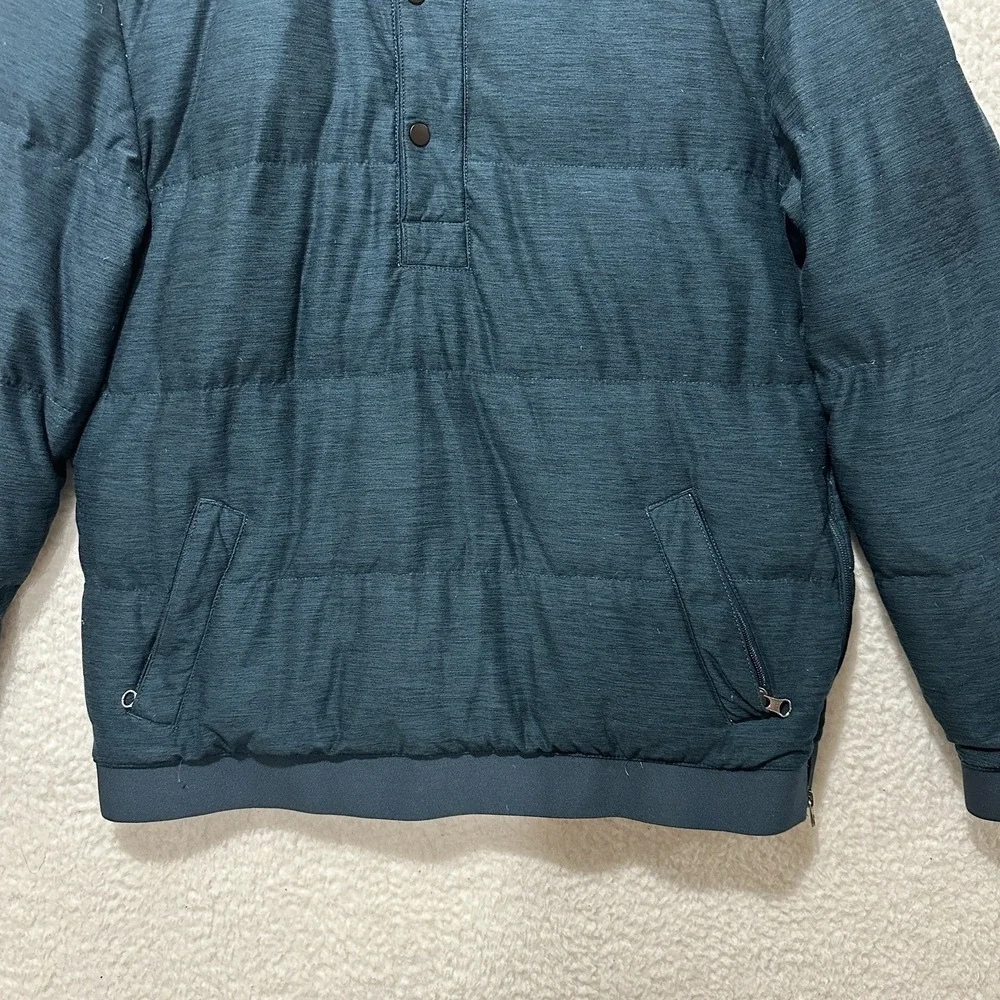The North Face 550‎ Men's Quilted Puffer Snap T Button Teal Green Jacket Size M